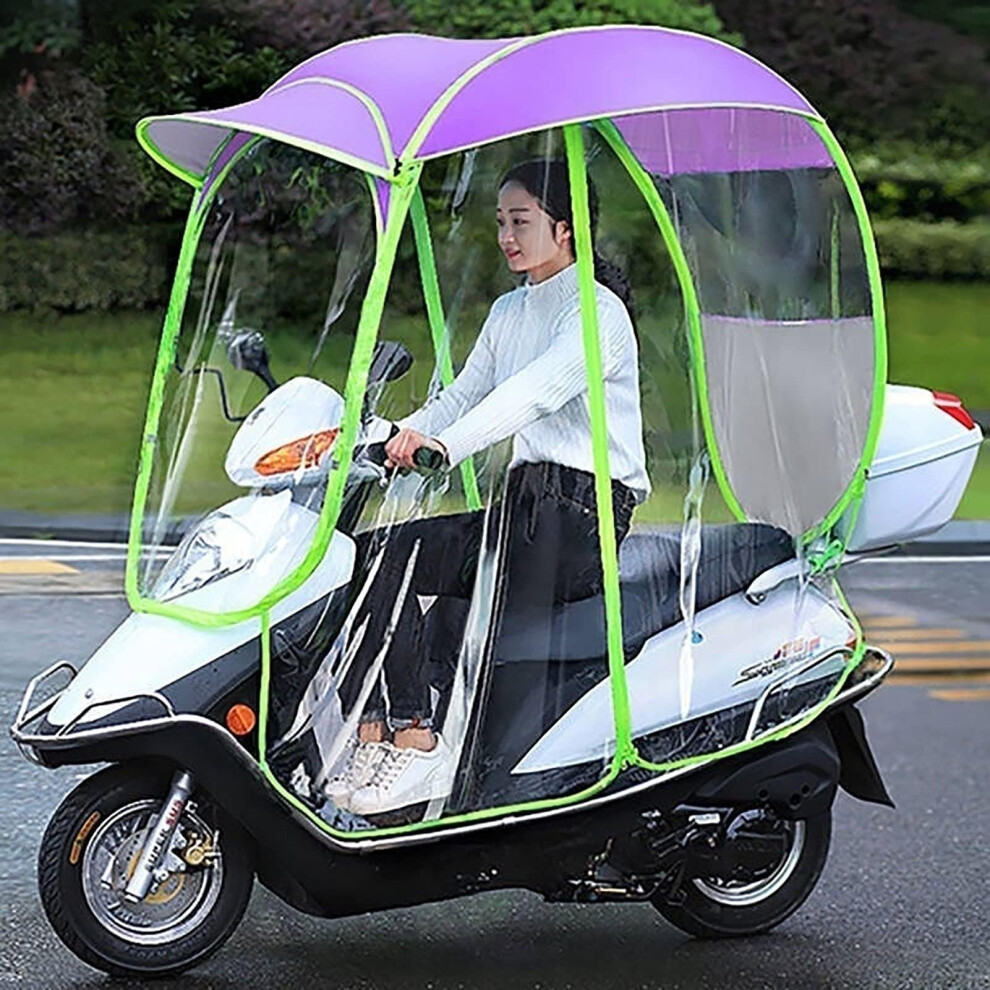 Motorcycle Umbrella Waterproof Scooter Sun Shade Fully Enclosed Rain Cover B Size Purple 9330225742623