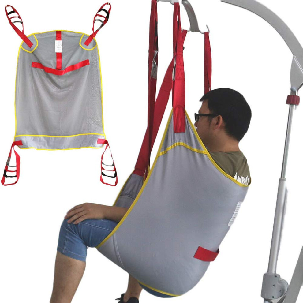 Patient Transfer Belt Lift Sling for Elderly Adjustable Gait Belt with Leg Straps and Reinforced Suspension Ring