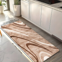 (Multicolor, 19.69×47.24inch / 50×120cm) 1pc Vintage Minimalist Versatile Line Print High Resilience Absorbent Non-Slip Kitchen Mat, Runner Mat,
