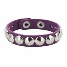 Moderne punk sieraden PU lederen kettingarmband met edgy-Paars