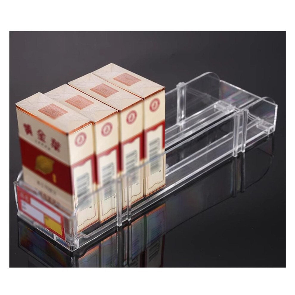 Cigarette Display Stand with Automatic Push Function, Transparent Acrylic Holder Tray for  Counter (20pcs)