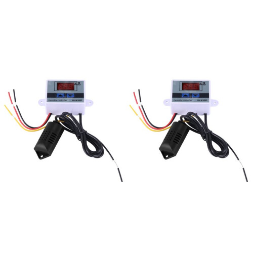 2X Digital Humidity Controller Hygrometer Humidity Control  0-99%Rh Hygrostat with Humidity Sensor AC220V