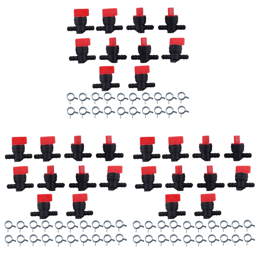30Pcs 494768 698183 Fuel Shut Off Valve With Clamp For 1/4 Inch Fuel Briggs & Stratton Murray Toro Lawn Tractor 6031427214514