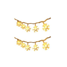 2X LED Snowflake String Light Outdoor for Christmas Garden Decor for Holiday Lighting Decor Light 1.5M 10Lamp