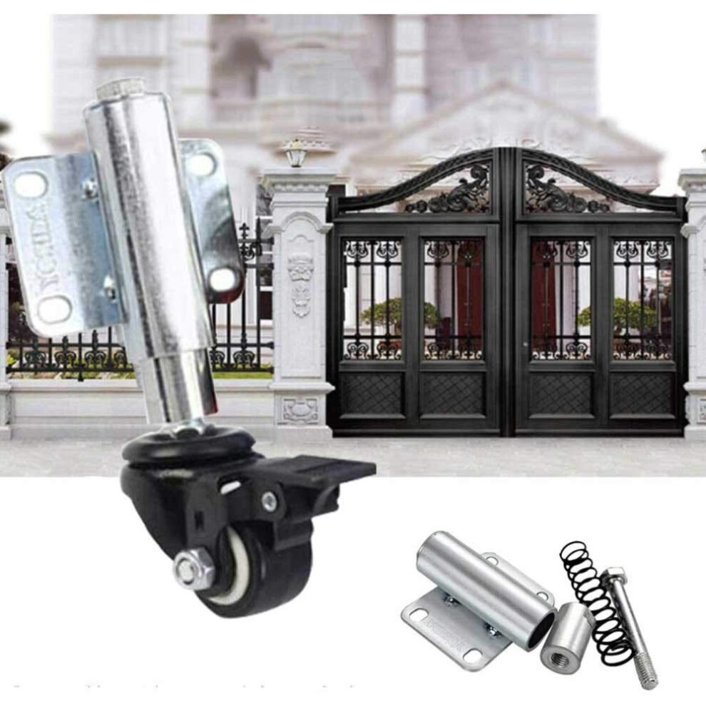 Heavy Duty Rubber Swivel Casters With BuiltâIn Brake, Adjustable Height 30Mm, ShockâAbsorbing Spring Wheels For Cabinet And Cart 9330225748755