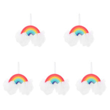 5St Schattige Baby Spons Regenboogvorm Baby Bad Scrubber Huishoudelijk