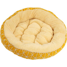 Warm Winter Pet Bed for Cats and Small Dogs, Soft Washable Cat Mat 50CM Yellow, Multiple Pattern Options
