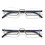 2 Pack Blue Light Blocking Reading Glasses for Men and Women, Rectangular Half Frame Computer Reader 1.5+ Black 1