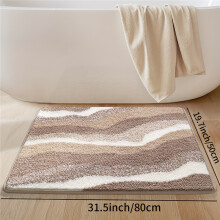 (19.7x31.5in/50x80cm, Rock Rhythm Atlas) 1pc Fluffy Bath Rug Thick Bathroom Mat, Extra Soft Bath Mat, Absorbent Premium Geometric