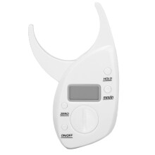 Body Fat Caliper for Fitness Measurement with OneHanded Operation and Easy Read Scale White