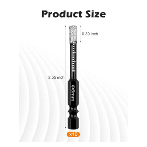 20Pcs Dry Diamond Drill Bits Set,3/16In Hex ShankTile Core Drill Bit for Tile Ceramic GraniteMarble Stone Hard Materials