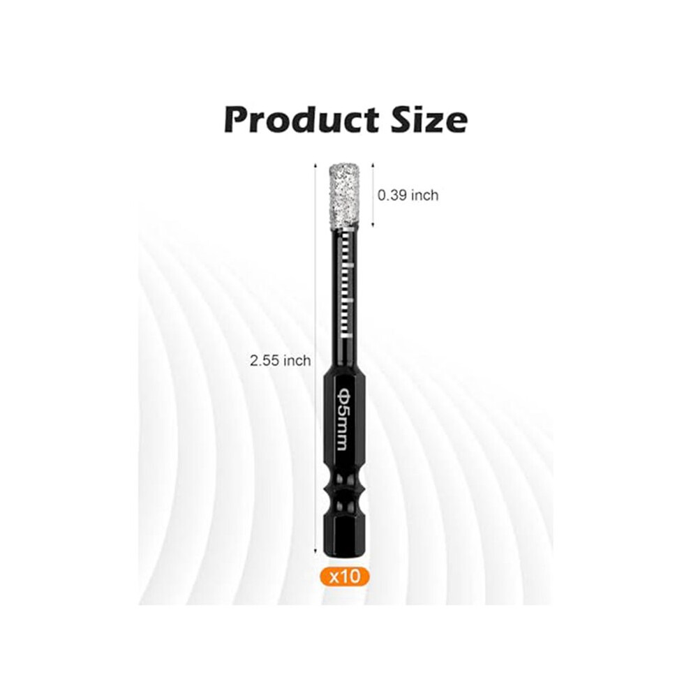 20Pcs Dry Diamond Drill Bits Set,3/16In Hex Shanktile Core Drill Bit For Tile Ceramic Granitemarble Stone Hard Materials 6031146220193