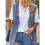 Damen Vintage Jeansweste Übergroße Button-Down-Jeansweste Hellblau M 8