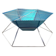 Portable Charcoal Grill Stainless Steel BBQ Grill Foldable Outdoor Barbecue for Camping 50 x 42 x 22 cm