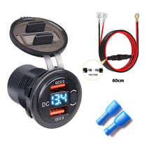 12–24 V Universal-Doppel-USB-Ladegerät (4,2 A) für Auto, Motorrad, Boot mit Ein-/Ausschalter und Spannungsanzeige, modifizierte Schnelllade