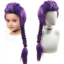 (Violetti) Pitkät violetit letit lapsille ja tytöille, Halloween Anime Cosplay -asuperuukki, 2026 uutta Halloween-juhlatarvikkeita ja rekvis