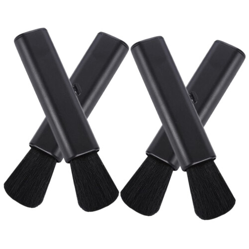 4pcs Retractable Keyboard Cleaning Brush Set for Computer and Electronics Dust Removal Black