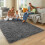 Shaggy Area Rug Polyester Soft Non-Slip Square 4