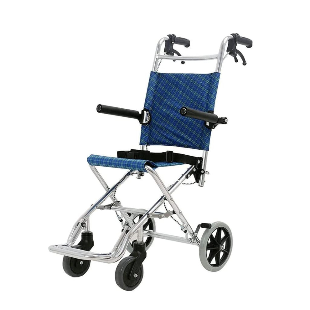 Foldable Lightweight Transport Wheelchair for Seniors and Adults with Handbrakes and Carrying Bag