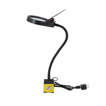LED Magnifying Lamp with Dual Magnification Lens and Magnetic Base for Electronics USB Powered