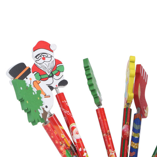 Μολύβια Jolly Christmas με Γόμα, Μοτίβο Άγιου Βασίλη για Χριστουγεννιάτικα Μολύβια Χύμα 2