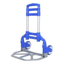 Folding Shopping Cart Aluminum Alloy Trolley with Smooth Rolling Wheels Lightweight and Compact Design (Color A)