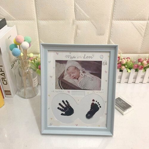 Baby Hand and Footprint Kit Light Blue Frame