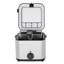 Compacte frituurpan met roestvrijstalen constructie en instelbare temperatuurregeling voor optimale frituurresultaten in uw keuken. Mini Fryer Max