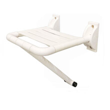 Wall Mounted Folding Shower Seat for Elderly and Disabled, NonSlip White Bathroom Chair, SpaceSaving Design
