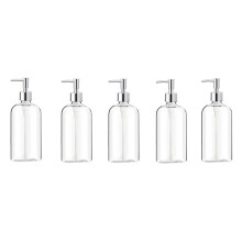 5X Soap Dispenser Clear Glass Soap Dispenser with Pump 16 Oz Refillable Liquid Hand Soap Dispenser for Bathroom Kitchen