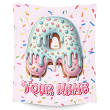 Donut and Ice Cream Blanket 40x50 Soft Fuzzy Custom Name Throw Gift for Kids Girls