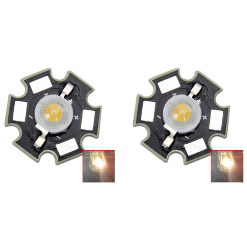 2X 3W High Power Star LED Light Lamp Bulb (White)