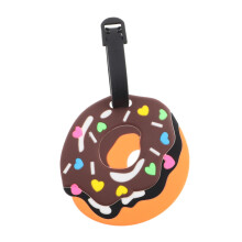 Cute Cartoon Luggage Tags for Suitcases, Bright Donut Design, Durable Soft PVC Travel Tag