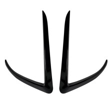 Car Front Bumper Splitter Spoiler Covers Trim Fog Lights Eyebrow Wind Knife for  Model X 2015-2020 Gloss Black