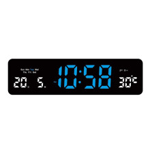 LED Electronic Clock USB Powered TEMP Week Dimmer Table Clock 12/24H Electronic LED Alarm Wall Clock