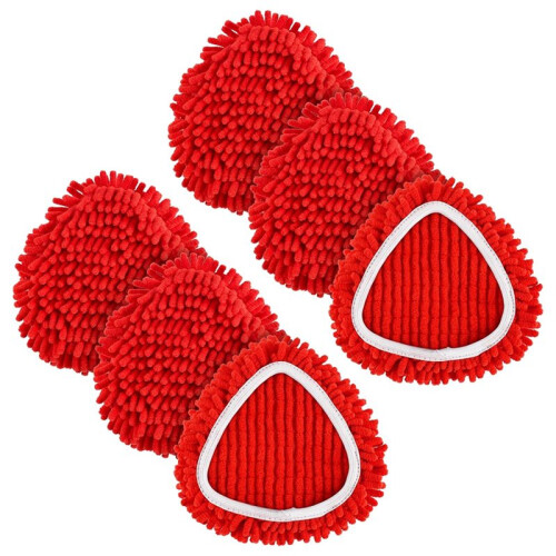 Mop Replace  for  Spin Mop Heads Replacements for  Easywring Red Microfiber Chenille Mop Pad 6PCS