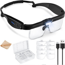 Magnifying Glass with Light,Magnifying Glasses with 5 Lenses 0.75-4.0X and 3LED Lights,Rechargeable Magnifying Glasses