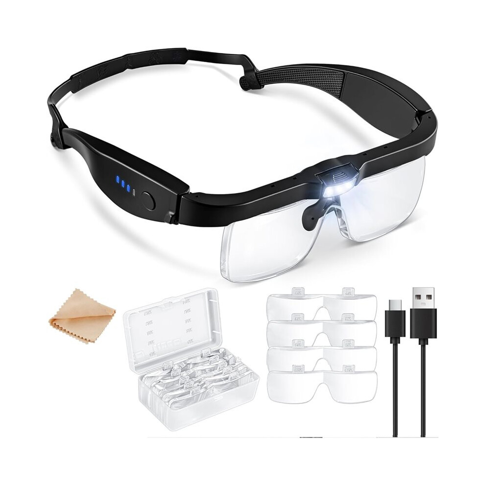 Magnifying Glass With ,Magnifying Glasses With 5 Lenses 0.75-4.0X And 3Led S,Rechargeable Magnifying Glasses Light 4713555298902