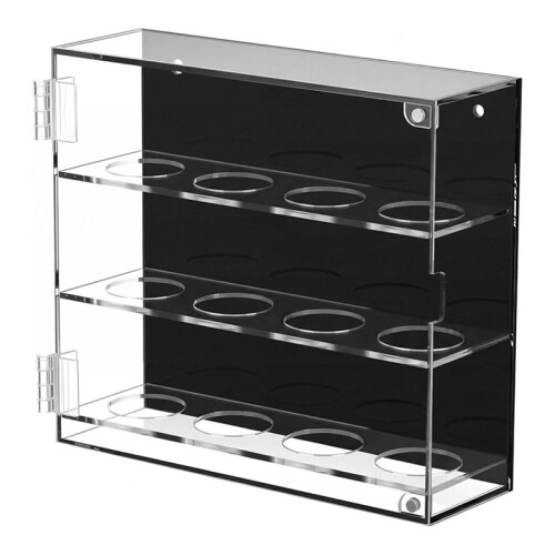 Acrylic   Display Case Wall Mounted   Holder 3 Layer Clear Display Box for 12 Balls