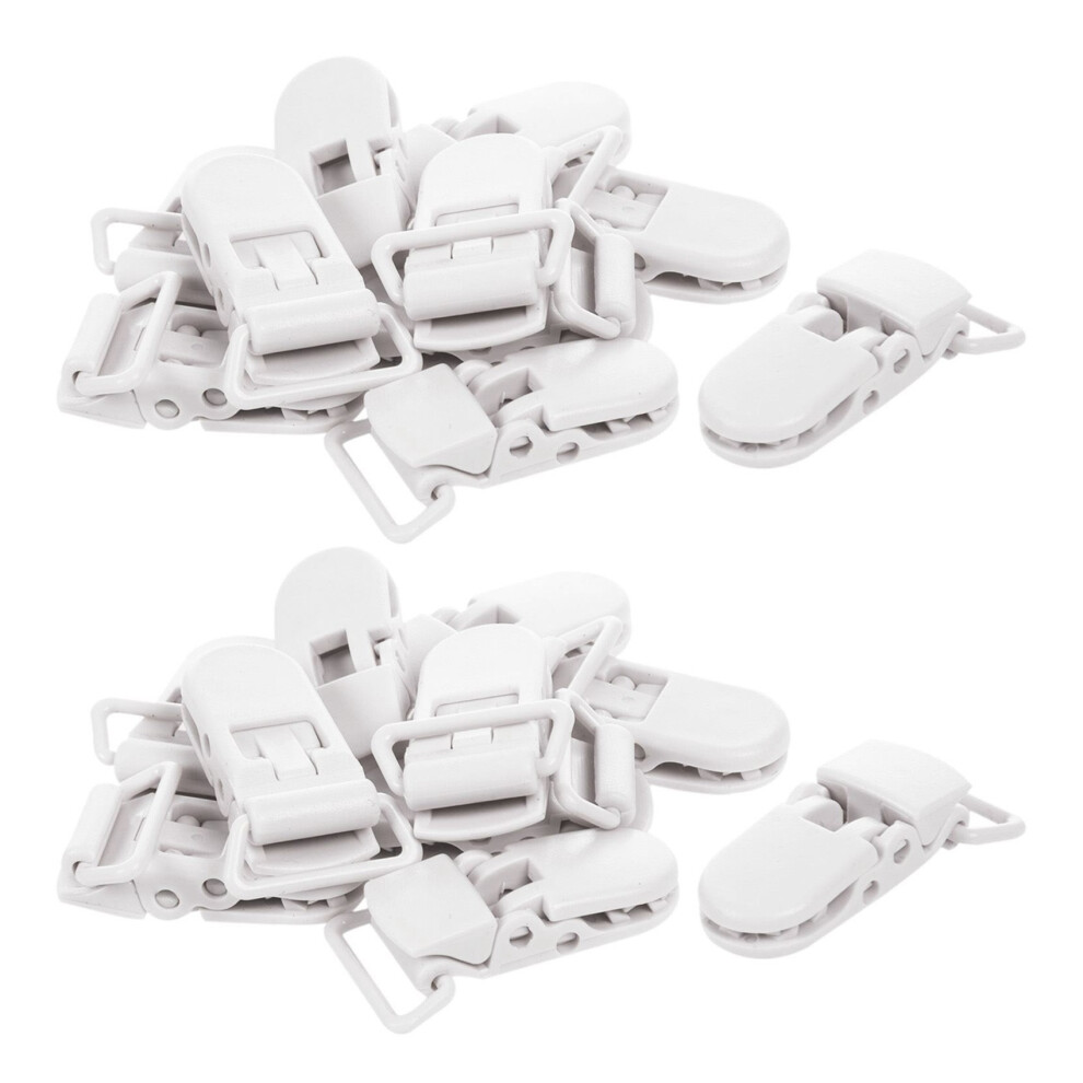 20Pcs Baby Kids T-Shape Plastic Pacifier Clips Soother Dummy Style Badge Holder White Typecat