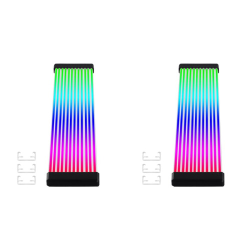 2X RGB LED Strip ARGB Sync Board for Computer Power Supply GPU  Card Cable Case Neon  24P or 3X8P