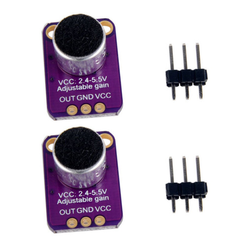 2X GY-MAX4466 Electret Microphone Amplifier Sensor with Adjustable Gain