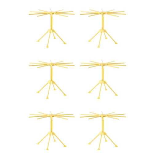 6X Foldable Pasta Drying Rack, Plastic Collapsible Spaghetti Hanger Noodle Dryer Stand with 10 Bar Handles