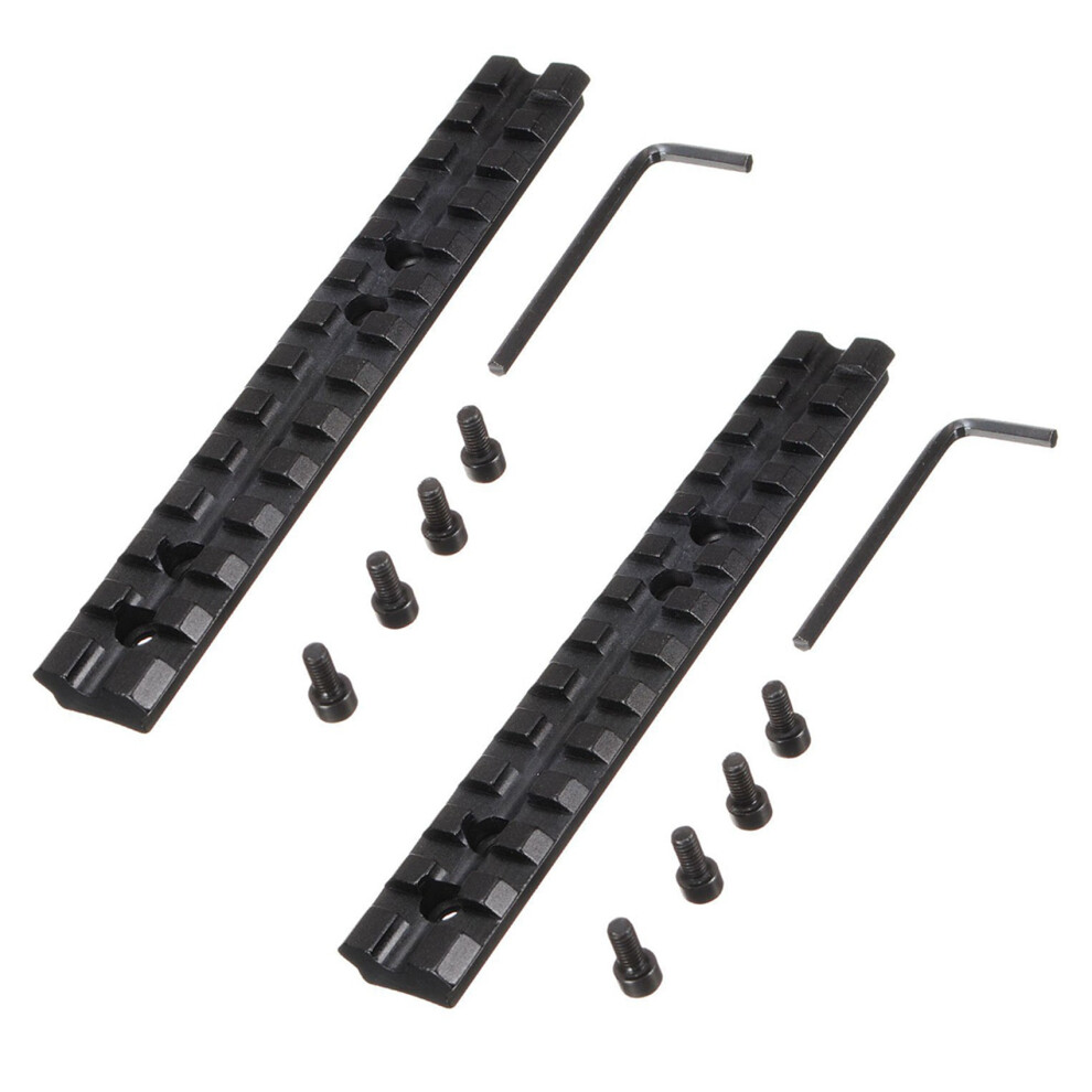 2X 14Cm Scope Mount Picatinny / Weaver Rail Rail Scope Mount 13 Slots Black 6032797474287