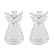 2X Praying Angel Vases Crystal Transparent Glass Vase Flower Containers Hydroponic Containers Home Decorations Decor