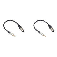 2pc 3.5mm Stereo Jack Plug Audio Cable 3.5mm Stereo Jack Plug to 3 Pin XLR Male Microphone Audio Cable Cord Adapter 0.
