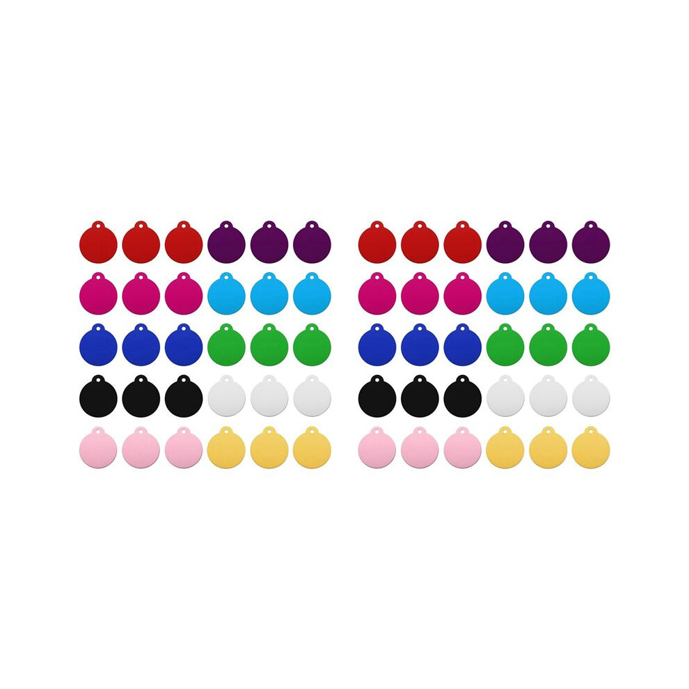 60Pcs Round Laser Engraving Blanks Tags, Stamping Blank Tags, Dog Id Tag, 10 Color Diy Metal Tags For Pet, Tags 4711077180446