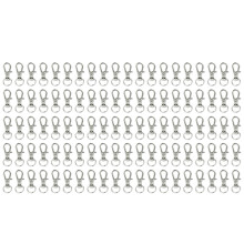 100 Pcs Swivel Clasps Lanyard Snap Hook,Metal Swivel Lanyard Snap Hook Lobster Claw Clasp Silver