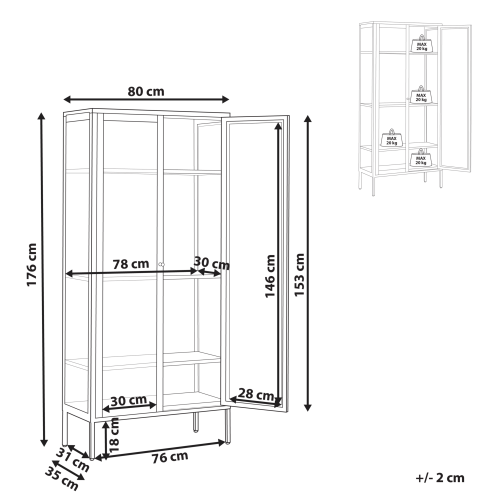 Beliani HARTY 80 cm 2