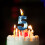 Vela de aniversário multicolorida 3D com número grande – 1 unidade 2
